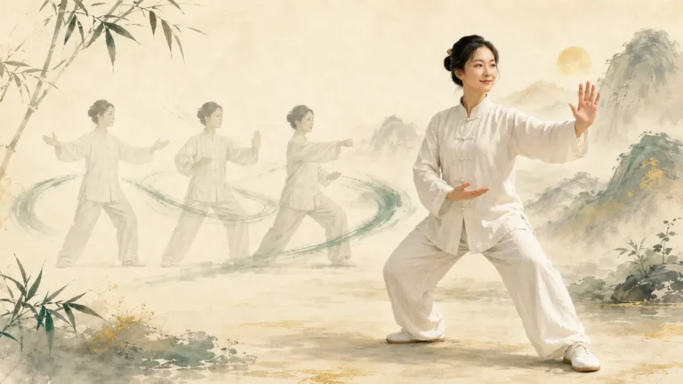 Tai Chi Forms in Ink-Wash Calm