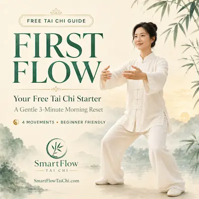 First Flow free Tai Chi starter guide with 3-minute beginner morning routine